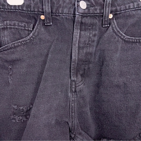 Size 6 Wild Fable Black Cutoff Style Denim Shorts Classic Goth Punk Fringe - Picture 3 of 9